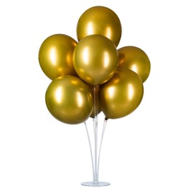 Ainmto Pack of 50 12 Inch Balloons Metallic Golden Helium Balloons for Birthday, Weddings