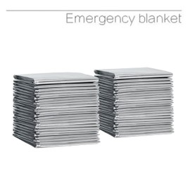 Guo's hyekbe First Aid Mylar Rescue Blanket，Emergency Blankets for Survival Gear and Equipment，Designed for Outdoor, Body Warmer Blanket,Space, Camping Gear, Hiking Travel(Silver, 12 Pack)