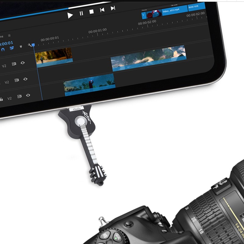 USB Flash Drive Cute Cartoon Guitar Shape Portable Storage Memory