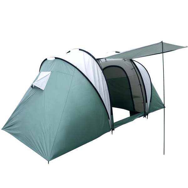 4~5 Person Large Camping Tent 2-Bedroom Design, Waterproof Dome Style