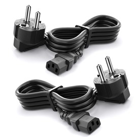 Monitor Power Cable (Pack of 2, 1.8 m), CYD Universal Cable Laptop 250 V 10 A Compatible with Printer HP Canon Epson Laptop Power Supply HP Dell Asus