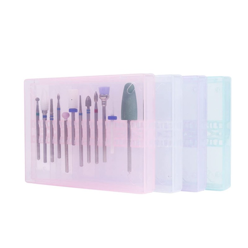 Outanaya 4pcs Nail Kit Grinding Heads Organizer Manicure Tool Boxes