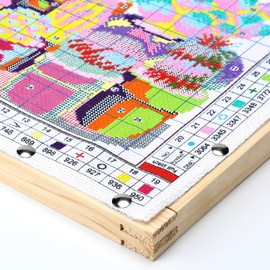 Hotop 6 Sets Stretcher Bars for Needlework 6 Sizes Wooden Canvas Stretcher Bars for Needlepoint Embroidery Stitch Frame Set Bundle with Crafts