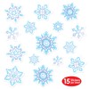Beistle 4-Sheet Snowflake Stickers, Blue/Grey/White Winter Season Decorations, Snowy Decor