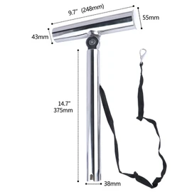 Outrigger Fishing Rod Holders, 2Pcs Stainless Steel Outrigger Rod Holders Adjustable Pole Holder with Safety Strap & Quick-Release Clip for Pontoon Boats, Yachts, Fishing