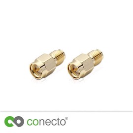 conecto SMA Adapter SMA Female SMA Male to Pin RP-SMA Female with Pin Adapter for Connecting SMA Connectors Gold Plated Set of 2