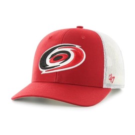 '47 Carolina Hurricans Mens Womens Trucker Adjustable Snapback Red Hat with Team Color Logo