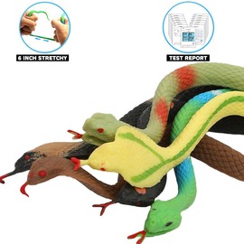 Yeonha Toys 9 Pc Realistic Rubber Snake Set, Waterproof Super Stretchy TPR Snake Figures, Bird & Bat Repellent Toy for Bathroom, Garden, Rainforest, Soft Touch