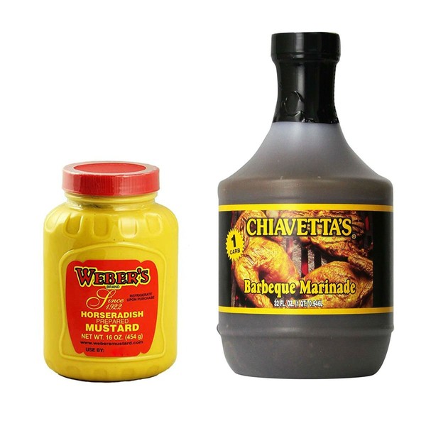 Weber's Horseradish Mustard 16 oz and Chiavetta's Barbecue Marinade 32 oz