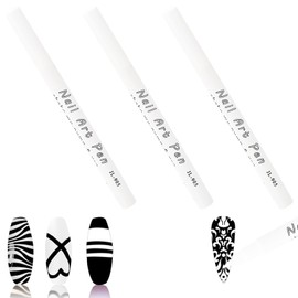 Nurila 3 Stück Nagellack Stift, Weiß French Nails Schablone, Nagellackstifte für Nägel, Nagellack Set, Weiß Nagelstift Nagelkunststift, Nail Art Pen für DIY Nagelkunst Maniküre Nageldesign Malerei
