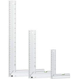 POWERTEC L Square 3pc, Try Square, 90 Degree Measuring Tools w/Bubble Levels, Machinist Square for Router Fence, Table Saw Blade, Woodworking, Carpentry Work, Frame Work (80005)