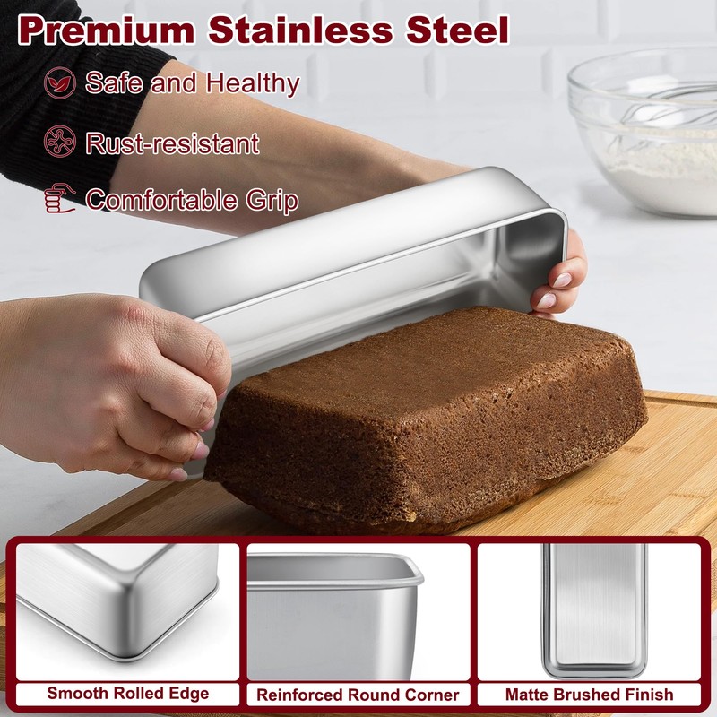 LIANYU Stainless Steel Loaf Pans Set of 3, Includes 1