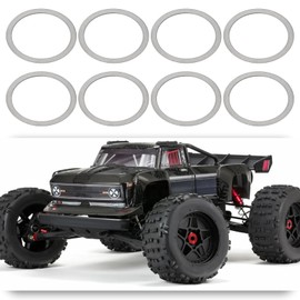 SG Store 8 Pieces RC Differential Shim Compatible with Armma 6s BLX Outer Diameter 16 mm Inner Diameter 13 mm Thickness 0.2 mm RC Steel Diff Spacer RC Gear Spacer Shim Silver