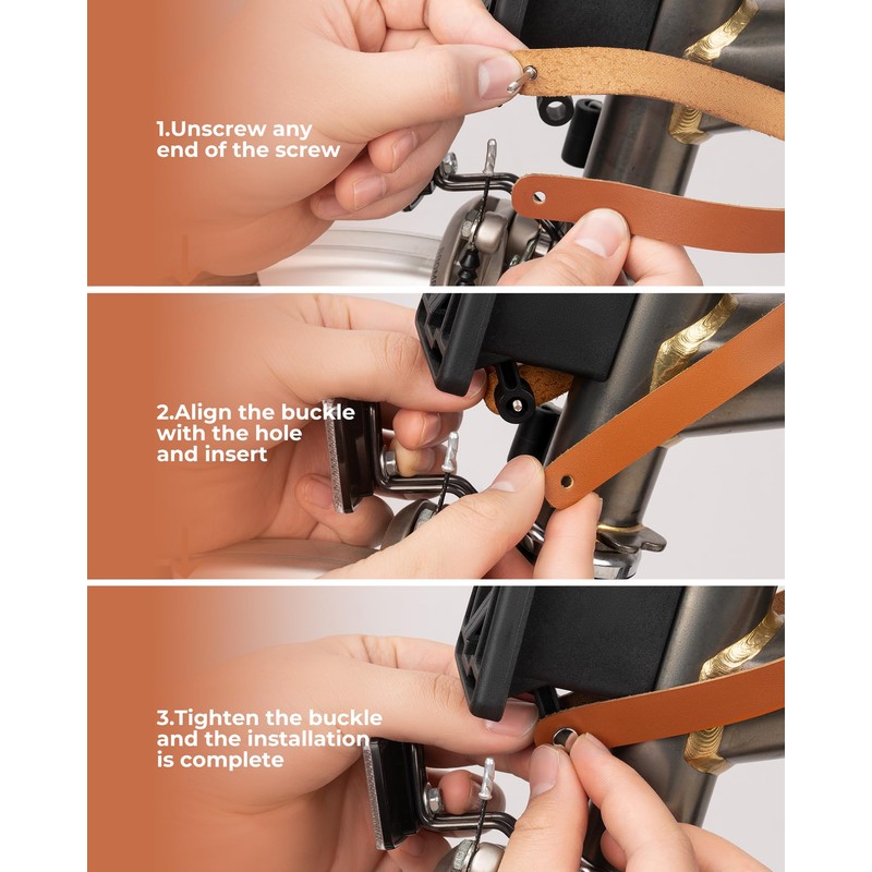 ROCKBROS Leather Quick Release Handle for Brompton Leather Buckle Lock