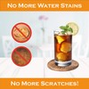 Set of 6 Handmade Wooden Drinks Coasters: Eco-Friendly, Absorbent, Antique