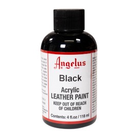 Angelus Acrylic Leather Paint for Shoes, Sneakers, Leather, Canvas, Furniture, and More - 4 fl oz, Black | Angelus
