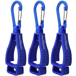 [ 3 Pack ] Glove Clips UG-H2492 | POM, Versatile, Multipurpose Holder for Gloves, Hats and Gear (Metal Snap Clip, Blue)