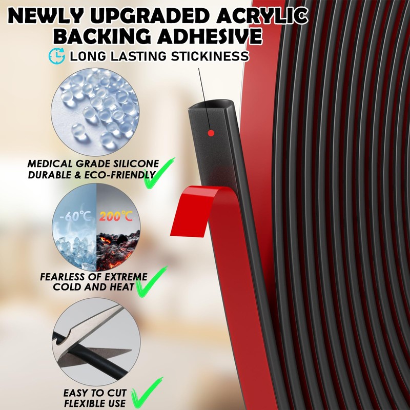 Bantie 20FT Weather Stripping Door Seal - Self Adhesive Weather