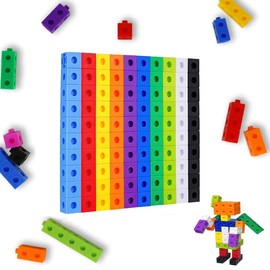 Plug-in Cube (Set of 100) Educational Games Manipulative Number Counting Blocks Plug-in CubeMath Dice Plugin Cube Set Learning Activities Learning Gift for Girls and Boys from 3-8 Years