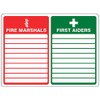 300mmx200mm Fire Marshals/First Aiders Sign Rigid Plastic