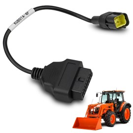 OBD2 Adapter Cable for Kubota Vehicles, 4 Pin to 16 Pin OBD1 to OBD2 Diagnostic Connector, Compatible with OBD II Scan Tools – Replaces 3824-26