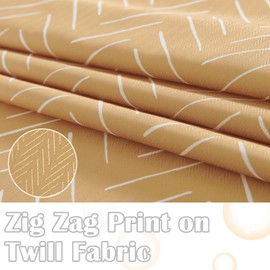 jinchan Mustard Shower Curtain with White Herringbone Striped Zig Zag Chevron Waterproof Fabric Modern Farmhouse Shower Curtains for Bathroom with 12 Hooks 70x72 Inches