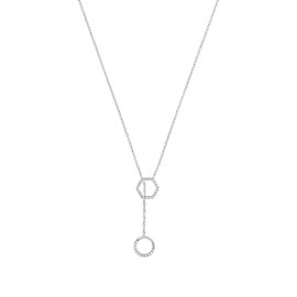 s.Oliver 2031420 Women's Necklace 925 Sterling Silver with Synthetic Zirconia 42 + 3 cm Silver Comes in Jewellery Gift Box, Sterling Silver, Synthetic zirconia.