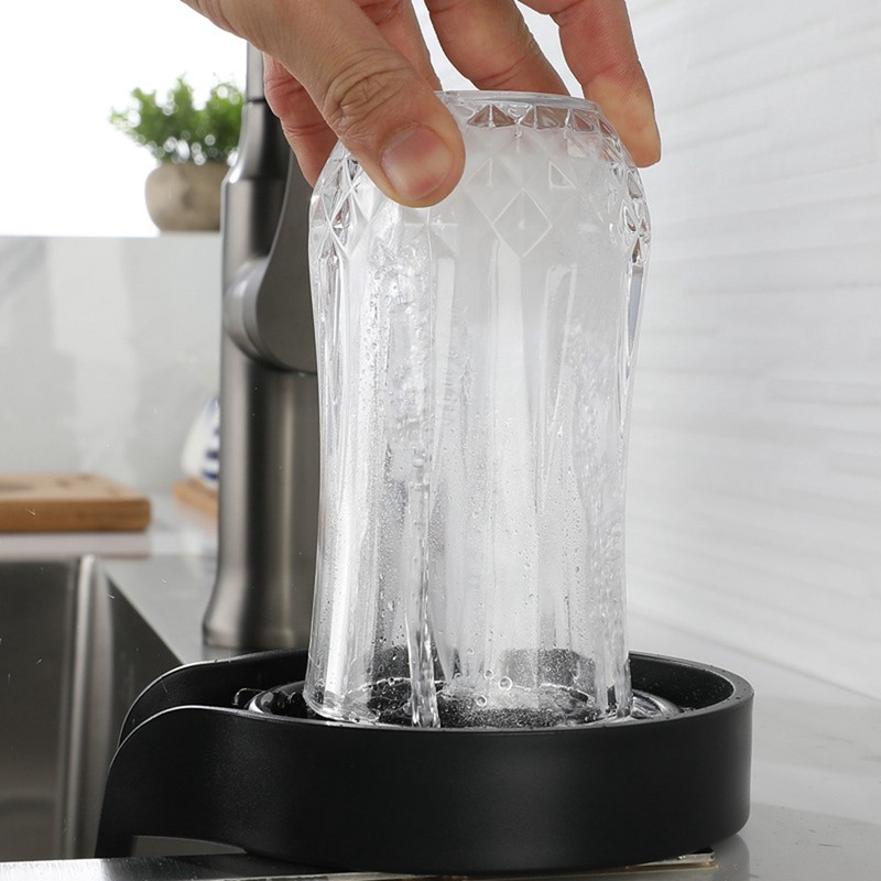 High Pressure Sink Glass Rinser Stainless Steel Automatic Pressing Faucet