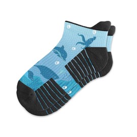 Viasox Ankle Compression Socks for Women & Men, 14 mmHg Support Improves Circulation, Extra Cushioned (Deep Sea, S/M)