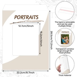 Humyoun 100 Pcs Photo Envelopes 8 3/4'' x 11 1/8'' Portrait Envelope with 5'' x 6'' Plastine Window for Photos Catalog Magazine Brochures Certificates Company Calendar (Minimalism)