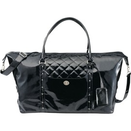 Nicole Fine Society Collection Weekender Travel Fashionable Duffel, Glossy Black