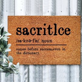 Sacritlee Noun Definition Doormat Sacritlee Definition Front Doormats Dictionary Artwork Typography Print Door Mat with Non Slip Rubber Backing for Front Porch Balcony Yard Entryway 24x36in