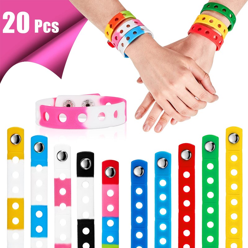 Aoriher 20 Pcs 20 Pcs Silicone Charm Bracelets for Kids