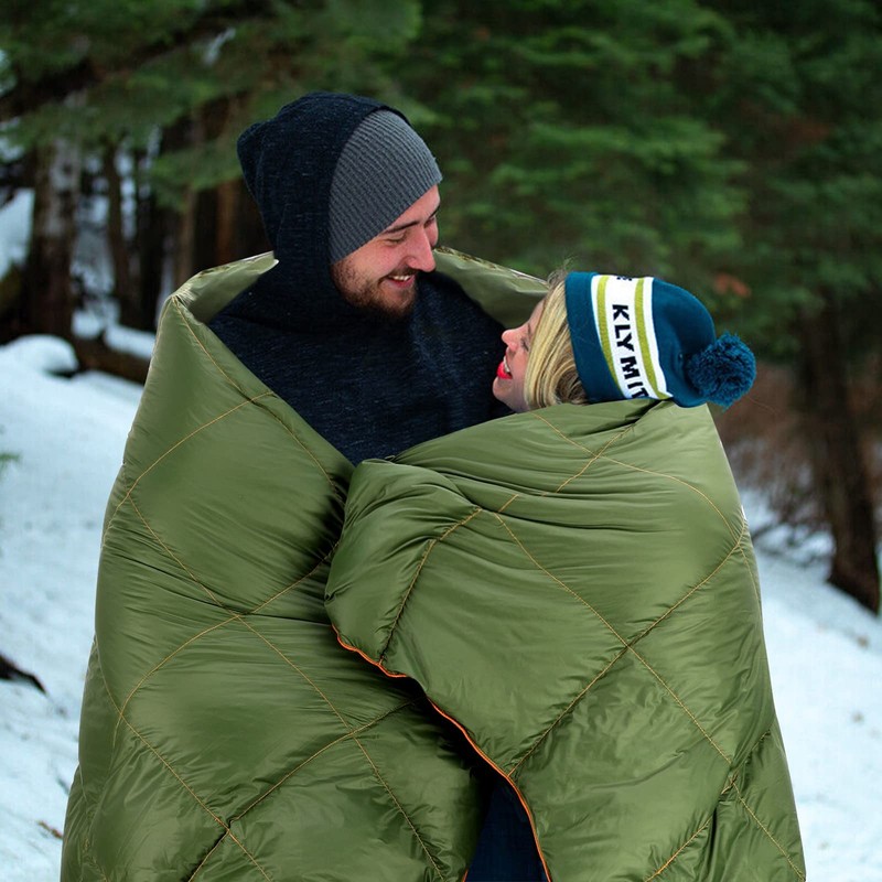 RICHHORSE Down Blanket Camping Quilt - Lightweight, Packable, Puffy, Wearable,