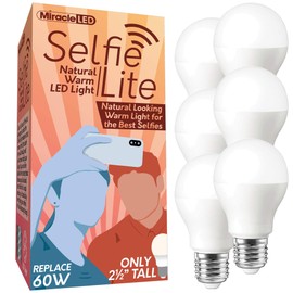 Miracle LED Perfect Light Selfie Bulb Warm Natural Lighting Low-Profile Bulb (6-Pack)