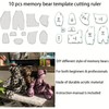 YICBOR Memory Bear Sewing Templates Set, 10Pcs Durable Acrylic Teddy