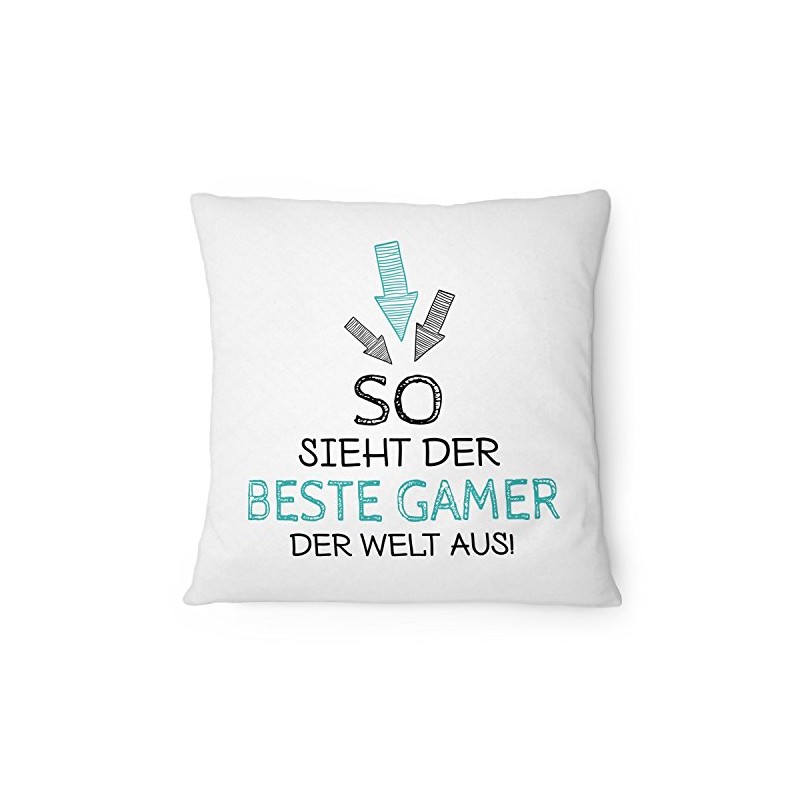Fashionalarm Cushion "So sieht der beste Gamer der Weltaus" 40