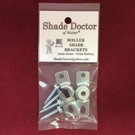 1 Pair Inside Mount Roller Window Shade Brackets with Protective Nylon Bushing!