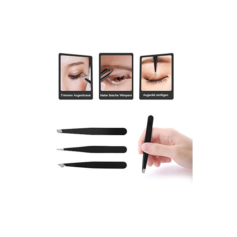 Jasinber Set de 4 Pinzas profesional de acero inoxidable para