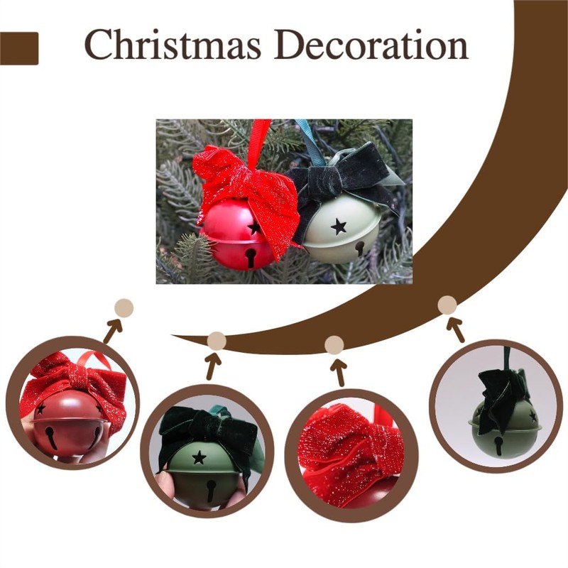 HNJHTZ 2PCS Classic Christmas Decortaion Balls Ornaments, RED and Green,
