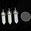 Healvian 3pcs Luminous Hexagonal Crystal Stone Pendant Necklace with Leather