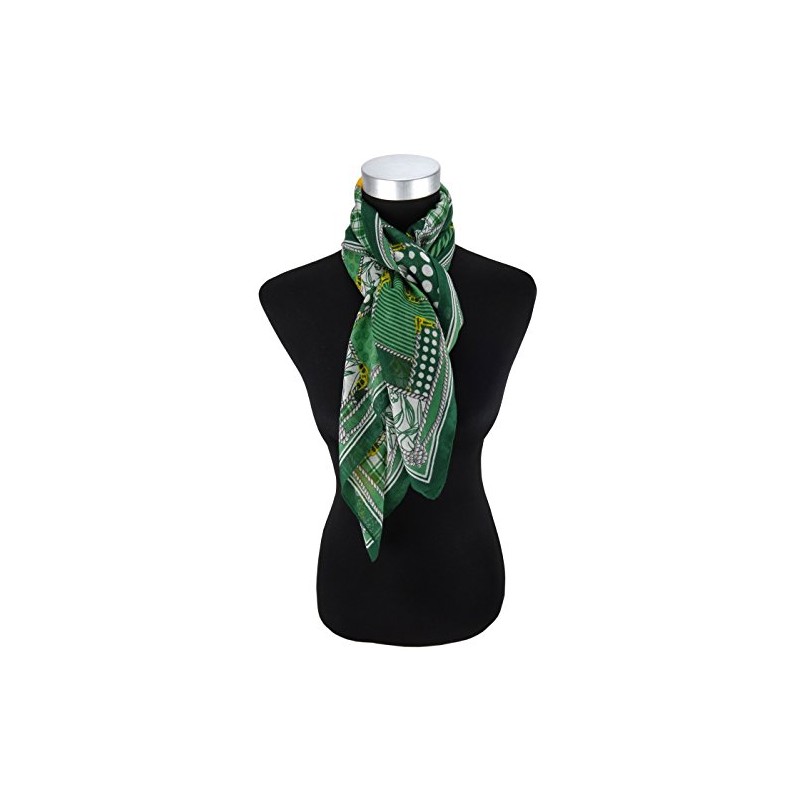 TigerTie Designer Scarf in Green Orange Gold Grey Patterned Size