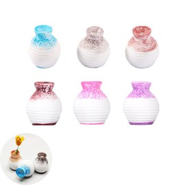 NentMent 6 Pack Mini Bud Vases Tiny Flower Vase Resin 1'' Small Ceramic Imitation Vase for Micro Landscape DIY Ornament Decor Moss Succulent Decoration Accessories