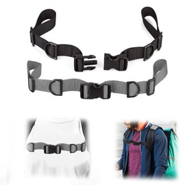 ExcellaElite 2 Pairs Chest Strap for Backpack, Adjustable Rucksack Chest Straps with Slide D-Ring for Backpacks, Mountaineering Bags (Adjustable Range 9.8 Inches to 27.5 Inches, Black, Gray)