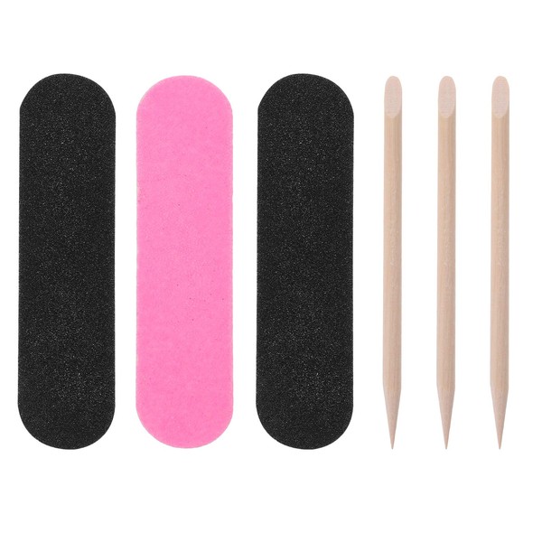 200 Pieces Nail Art Pedicure Tools Mini Nail Files Wooden Cuticle Sticks Set Manicure Tools