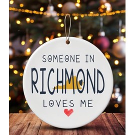 Family Christmas Ornament Richmond VA Virginia Someone in Loves Me Houswarming Keepsake Souvenirs Bulk Long Distance Ornament 2024