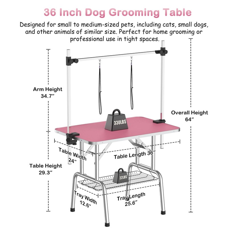 APRILSOUL 36 Inch Pet Grooming Table for Small Dogs,Adjustable Height,Foldable,Anti-Slip