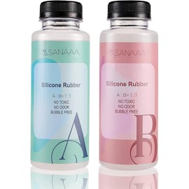 Kit de fabricación de moldes de silicona líquida 16oz, translúcida, goma de silicona para moldes de resina, moldes de silicona para hacer manuales y mezclar, proporción 1:1 (500g)