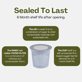 Evergreen Compostable Single Serve Coffee Pods - Dark Roast Bold Blend - 100% Arabica Beans (72 Count)