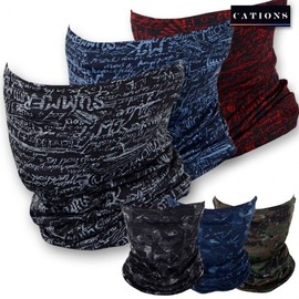 LKJ Fleece-lined Korean Multi-Scarf for Autumn/Winter - Neck Warmer, Gaiter, Face Mask for Cycling, Hiking, Golf, Riding LKJ Fleece Multi-Scarf - English Black 10ea